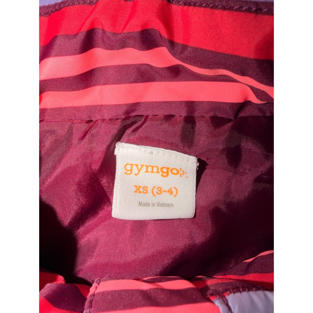 Gymgo Gymboree Kids XS 3-4 Puffer Vest Pink Purple Striped Full Zip Activewear - Picture 4 of 6